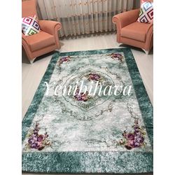 4m2 pullu model yeşil renk halı Örtüsü