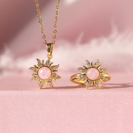 Rapunzel Opal Güneş Kolye & Yüzük Set