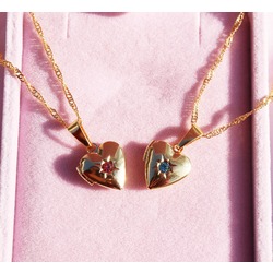 Pink-Blue Locket Kolye