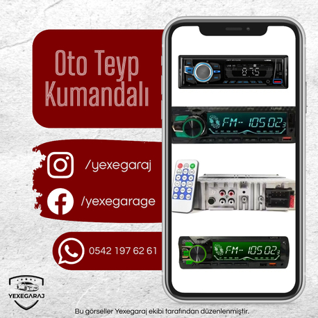 Oto Teyp Kumandalı USB/Bluetooth