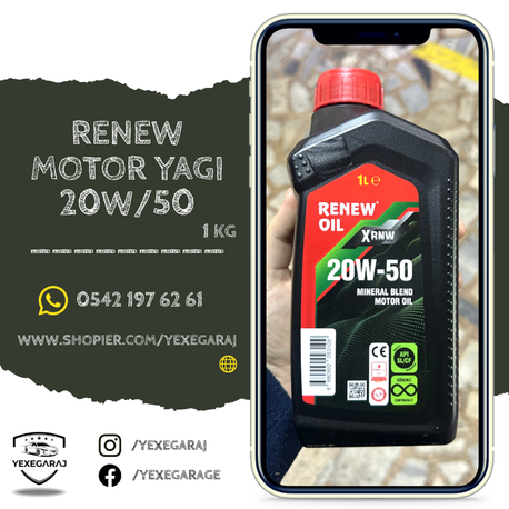 Renew 20W/50 Motor Yağı 1 KG