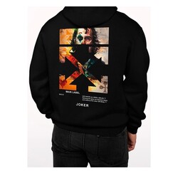 Siyah Joker Of Baskılı Oversize Sweatshirt 
