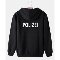 Polizei Baskılı Oversize Sweatshirt 