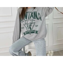 Montana Baskılı Oversize Sweatshirt 
