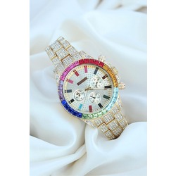 CLARİSS GOLD METAL KARDONLU ZİRKON TAŞLI SAAT