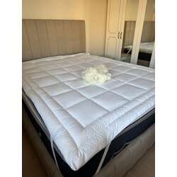 Yün Yatak Pedi Çift Kişilik 160-200 cm 3 kg Merinos Kuzu Yünü
