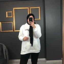 Beyaz Champion Sweatshirt 