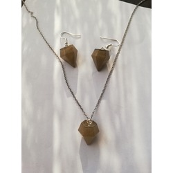 Epoksi gold kolye set