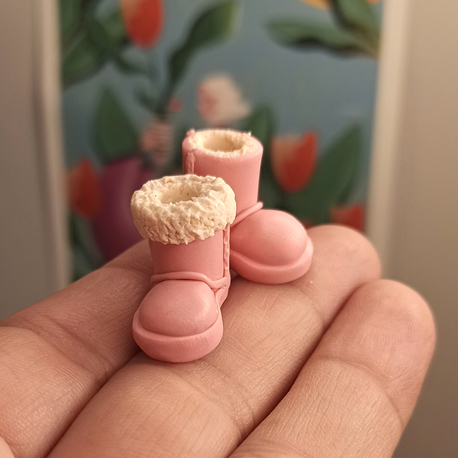 Mini Ugg Küpe - pembe