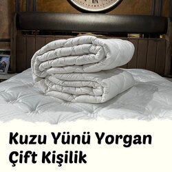  Kuzu Yünü Yorgan Çift Kişilik 195x215 cm  3kg Merinos Kuzu Yünü
