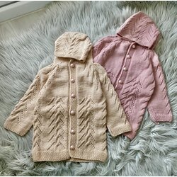 Krem İnci Bebek Hırkası 