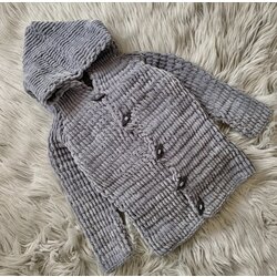 Gri Kadife Bebek Hırkası