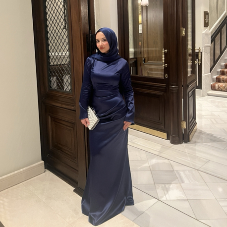 Swan Dress Lacivert Rengi