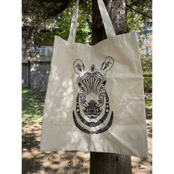 Zebra Desen Ham Keten Çanta