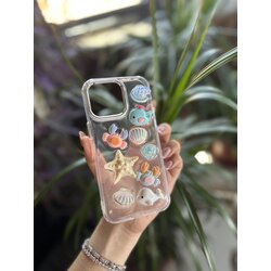 Balina ve Kabuklar ile Yaz Temalı Tasarım telefon kılıfı (İPHONE 15 pro max)