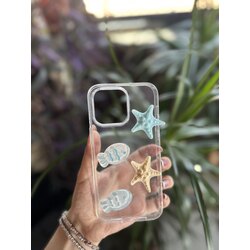 Sevimli 3D Lazer Baskılı Yaz Deniz Teması ile Glitter kılıf (Iphone14 pro max)