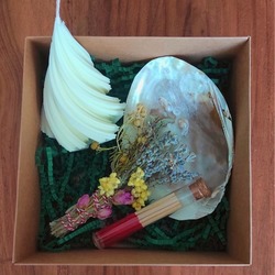 Hediye Kutusu| Çam Ağacı Soya Mumu,Bereket Tütsüsü, İstridye Kabuğu Tütsülük, Dekoratif Kibrit
