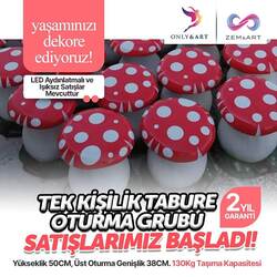 1 adet tek kişilik ışıklandırmalı tabure
