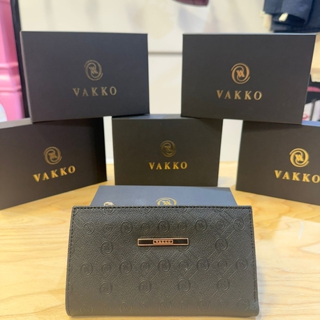 Vakko Monogram Siyah Kadın Cüzdanı