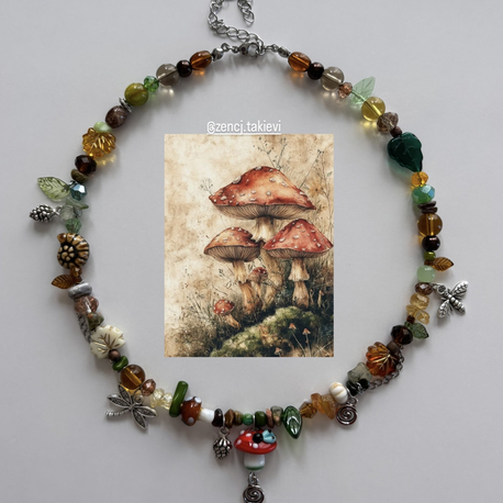 Red mushroom Fall Choker