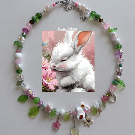 Murano cam Tavşan Choker 