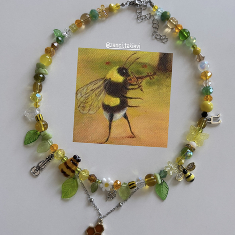Murano cam Arı Choker Kolye