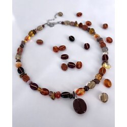Coffee Core Drop Choker Kolye