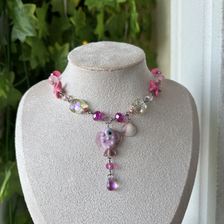 Pink Fish Drop Choker