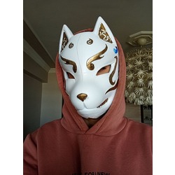Kitsune Mask | Anime Cosplay Mask | Fox Cat Mask Anime | Painted Kitsune Fox Mask