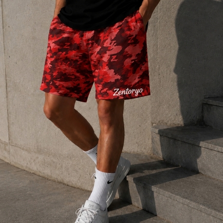 ​ZENTORYO - Signature Red Camo Shorts