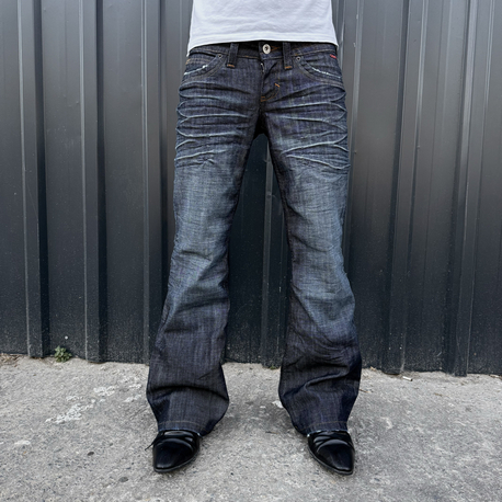 Dark Wash Bootcut Denim Low Rise Pants