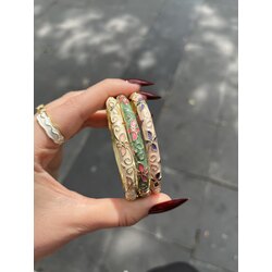 Mineli bilezik pembe içi mor