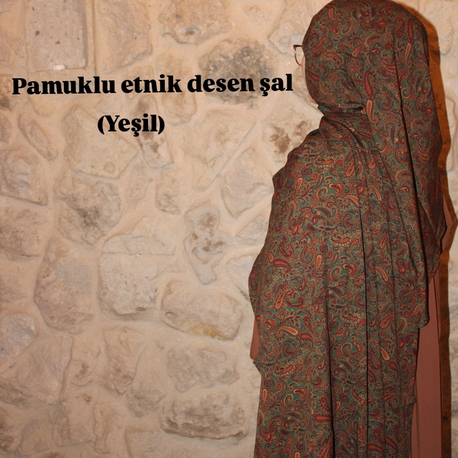 Zeyla etnik desen pamuklu şal