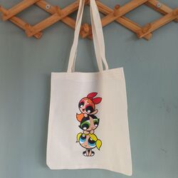Powerpuff girls baskılı Bez Çanta 