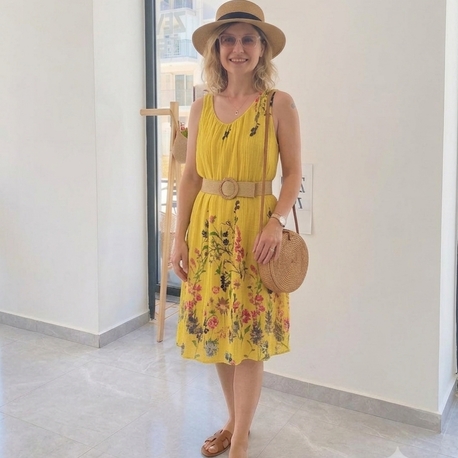 sarı ithal elbise 