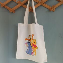 Winne the Pooh baskılı bez çanta 