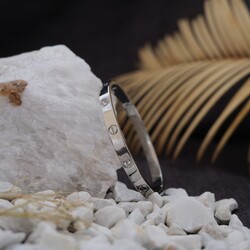 Silver Cartier Çelik Kelepçe 