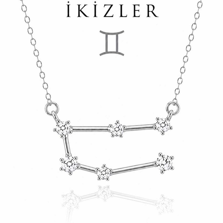 Çelik Yıldız Haritası Kolye ikizler