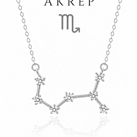 Çelik Yıldız Haritası Kolye akrep