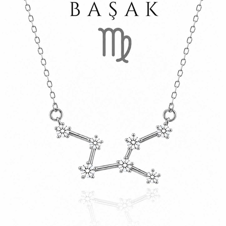 Çelik Yıldız Haritası Kolye başak