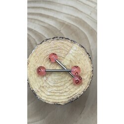 PEMBE KALP ÇELİK DİL PİERCİNG