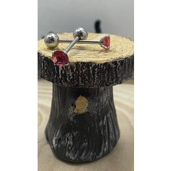 ZİRKON RED ÇELİK DİL PİERCİNG
