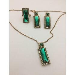 kristal taşlı set