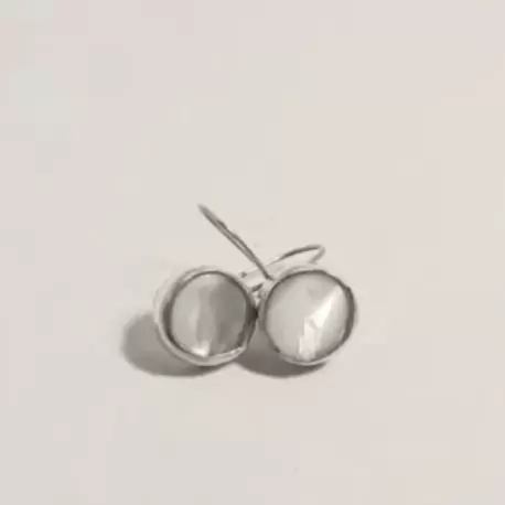 Sedef Taşlı Yuvarlak Küpe K0238