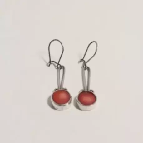 Mercan Taşlı Yuvarlak Küpe K0250