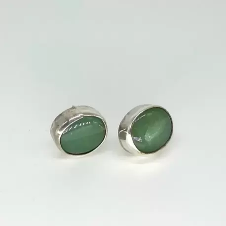 Avanturin Taşlı Oval Pimli Küpe K0921