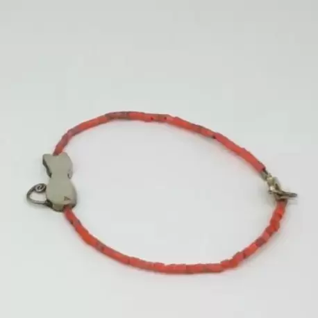 Mercan Taşlı Kedi Bileklik K0944