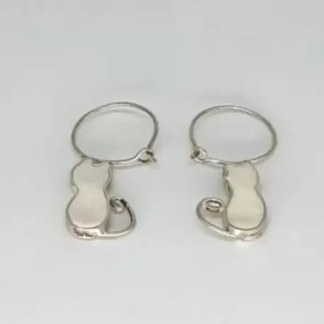 Beyaz Kedi Küpe K0901