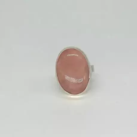 Pembe Kuartz Büyük Oval Yüzük K0676