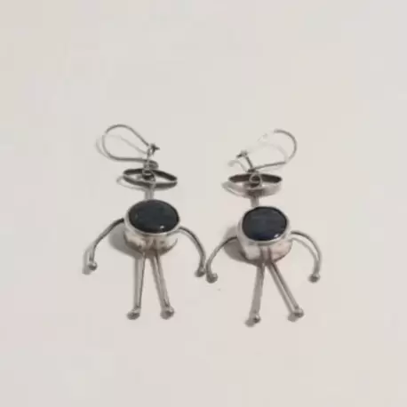 Lapis Lazuli Taşlı Yuvarlak Küpe K0246